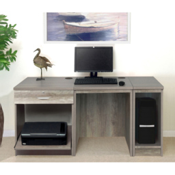 R White Cabinets Single Drawer Grey Set-10 Desk with Printer Shelf - Size: 72.8 x 150 x 54cm - Wilko - thumbnail 5
