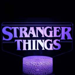 Jaoyeh Trading Stranger Things Logo 3D LED Night Light - Size: 3.7 x 3.7 x 8.5cm - White - Wilko - thumbnail 1