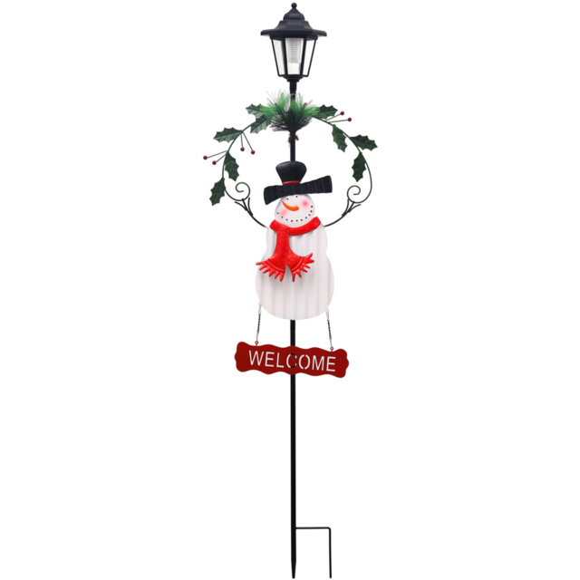 Groundlevel LED Snowman Festive Christmas Lantern Decoration 114cm - Size: 114 x 31.5 x 11cm - Multi - Wilko - image 1