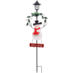 Groundlevel LED Snowman Festive Christmas Lantern Decoration 114cm - Size: 114 x 31.5 x 11cm - Multi - Wilko - thumbnail 1