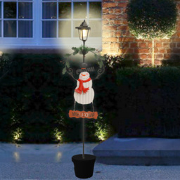 Groundlevel LED Snowman Festive Christmas Lantern Decoration 114cm - Size: 114 x 31.5 x 11cm - Multi - Wilko - thumbnail 3