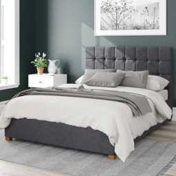 Aspire Sinatra Single Steel Plush Velvet Ottoman Bed - Silver - Aspire Beds - Wilko - thumbnail 1
