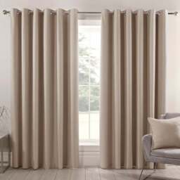 Divante Hoxton Natural Blackout Eyelet Curtains 168 x 137cm - Size: W 168 x D 137cm - Wilko - thumbnail 3