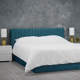 Berlin Double Teal Velvet Bed Frame - Blue - LPD Home - Wilko - thumbnail 3