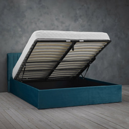 Berlin Double Teal Velvet Bed Frame - Blue - LPD Home - Wilko - thumbnail 4