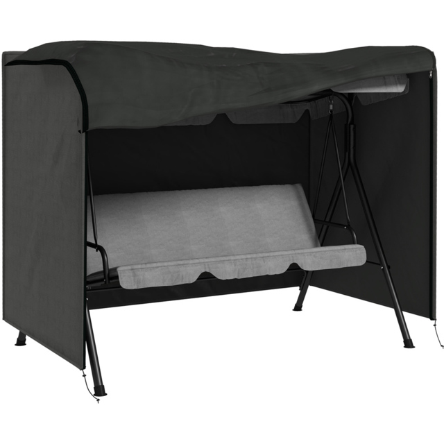 Outsunny Dark Grey 3 Seater Swing Bench Cover 164 x 124 x 205cm - Size: 205 x 124 x 164cm - Wilko - image 1