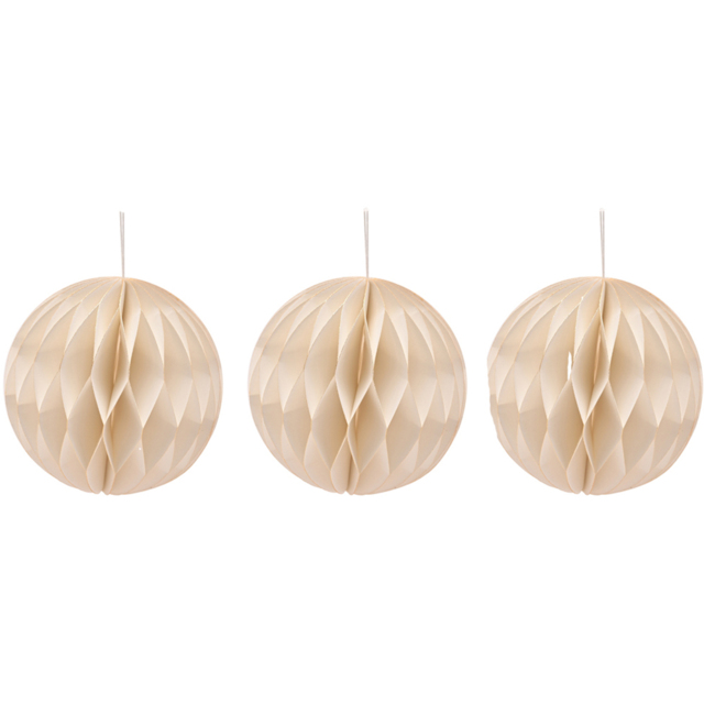 The Seasonal Gift Co. White Gold Edge Paper Bauble 3 Pack - Wilko - image 1