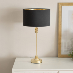ValueLights Maggie Gold Candlestick LED Table Lamp with Black and Gold Lamp Shade - Size: 50 x 25 x 25cm - Wilko - thumbnail 3