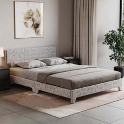 VIDA DESIGNS Victoria King Size Silver Velvet Bed Frame - Wilko - thumbnail 1