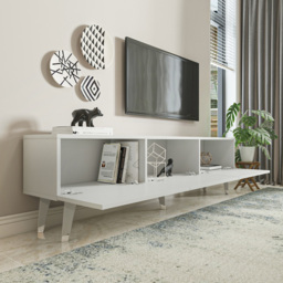 Decorotika Milagro 3 Cabinet White and Silver TV Unit - Size: 49.3 x 180 x 31.3cm - Multi - Wilko - thumbnail 5