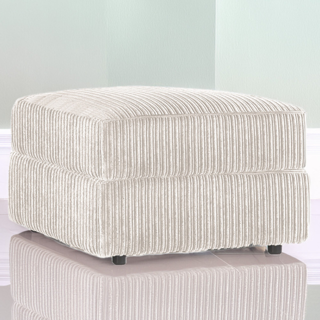 Portland Luxor Cream Jumbo Cord Footstool - Wilko - image 1