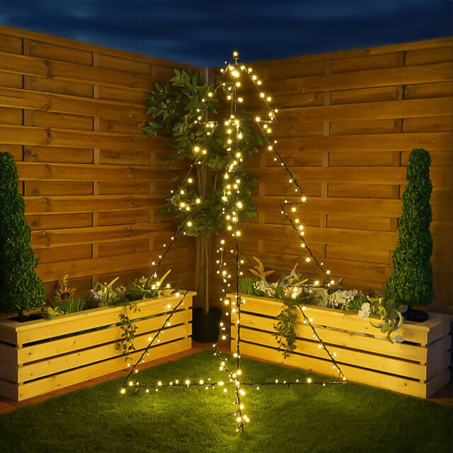 Xmas Haus 240 LED Warm White Tree 1.50m - Size: 15 x 2.6 x 2.6cm - Black - Wilko - image 1