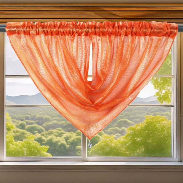 Velosso Alessandria Orange Slot Top Swag Voile Panel Curtain 112 x 99cm - Wilko - image 1