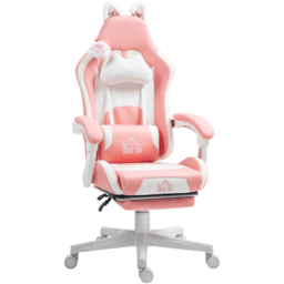 Portland Pink Reclining Gaming Chair with Footrest - Size: 124 x 62 x 65cm - Wilko - thumbnail 3