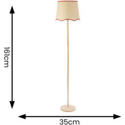ValueLights Triston Scallop Rust Edge Shade Light Wood LED Floor Lamp - Cream - Wilko - thumbnail 7