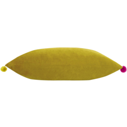 Paoletti Fiesta Bamboo Multicolour Pom Pom Velvet Cushion - Size: 50 x 35 cm - Wilko - thumbnail 3