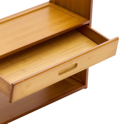 Living and Home Single Drawer 2 Shelf Natural Bamboo Desktop Bookshelf - Wilko - thumbnail 6