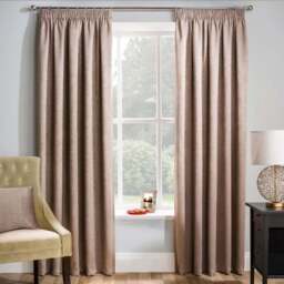 Enhanced Living Matrix Latte Thermal Pencil Pleat Readymade Curtains 168 x 137cm - Brown - Wilko