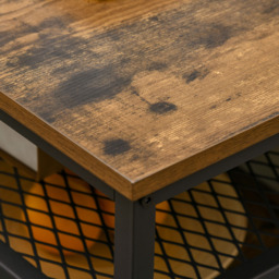 Portland 2 Shelf Rustic Brown Square Coffee Table - Size: 80 x 80 x 45cm - Wilko - thumbnail 5