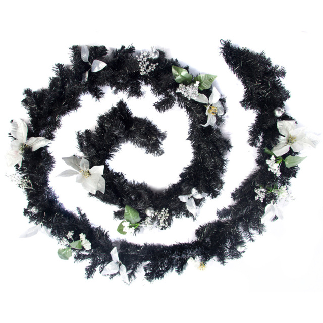 Best Artificial Black and Silver Christmas Garland 370cm - Wilko - image 1