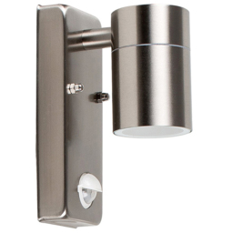 ValueLights Barrow Silver Outdoor Wall Downlight with PIR Motion Sensor - Size: 12 x 17 x 17cm - Wilko