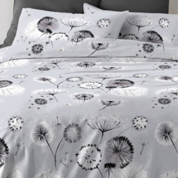 Velosso EasyCare King Size Grey Dandelion Duvet Set - Serene - Wilko - thumbnail 4