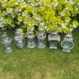 Acacia Home 6 Piece Bronzed Metal Garden Lantern Set 40cm - Size: 42 x 15 x 15cm - Brown - Wilko - thumbnail 3