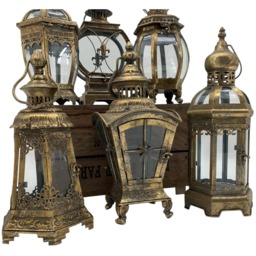 Acacia Home 6 Piece Bronzed Metal Garden Lantern Set 40cm - Size: 42 x 15 x 15cm - Brown - Wilko - thumbnail 5