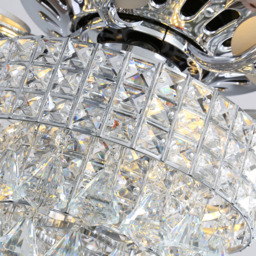 Living and Home 5 Blade Crystal Ceiling Fan Light with and Remote Control 52 inch - Size: 71.1 x 132.1 x 132.1cm - Silver - Wilko - thumbnail 7
