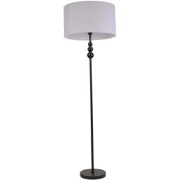 ValueLights Marissa Grey Shade Black Ball LED Floor Lamp - Size: 145 x 45 x 45cm - Wilko