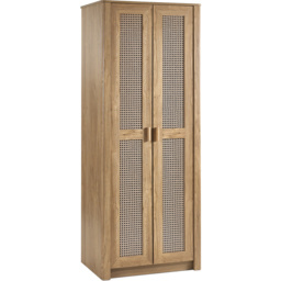 Julian Bowen Sydney 2 Door Rattan Effect Wardrobe - Wood - Wilko - thumbnail 3