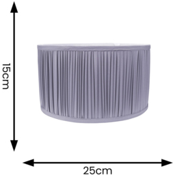 ValueLights Jess Powder Blue Ruched Pleated Small Drum Lamp Shade - Size: 15 x 25 x 25cm - Wilko - thumbnail 5