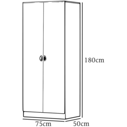 FWStyle Esher 2 Door Grey Oak Wardrobe - Wilko - thumbnail 7