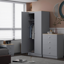 FWStyle Esher 2 Door Grey Oak Wardrobe - Wilko - thumbnail 5