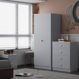 FWStyle Esher 2 Door Grey Oak Wardrobe - Wilko - thumbnail 6