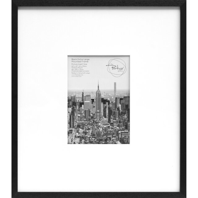 Black Extra Large Mount Photo Frame - Black/A4 - Wilko - image 1