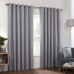 Divante Hoxton Silver Blackout Eyelet Curtains 229cm - Size: W 228 x D 228cm - Wilko - thumbnail 7