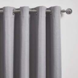 Divante Hoxton Silver Blackout Eyelet Curtains 229cm - Size: W 228 x D 228cm - Wilko - thumbnail 4