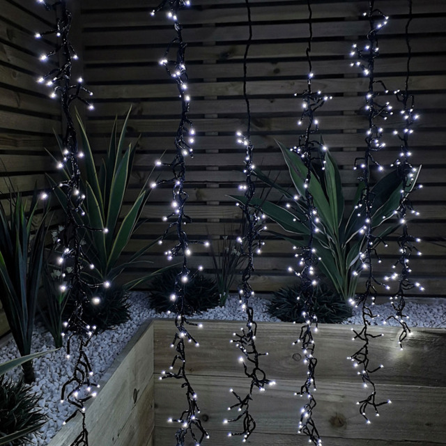Samuel Alexander 384 White LED Multi Action Drop Tree ClusterBrights Set of 6 - Size: 2 x 1000 x 2cm - Wilko - image 1