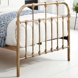 OAT Home Camden Single Antique Brass Effect Metal Bed - Wilko - thumbnail 4