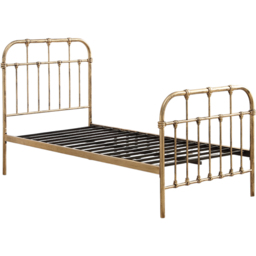 OAT Home Camden Single Antique Brass Effect Metal Bed - Wilko - thumbnail 3