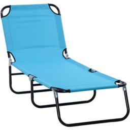 Outsunny Sky Blue Folding Recliner Sun Lounger - Size: 1 Seater - Wilko - thumbnail 3