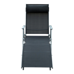 Outsunny Sun Lounger Recliner Black - Size: 100.5 x 63.5 x 137cm - Wilko - thumbnail 3