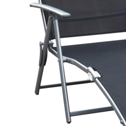 Outsunny Sun Lounger Recliner Black - Size: 100.5 x 63.5 x 137cm - Wilko - thumbnail 5