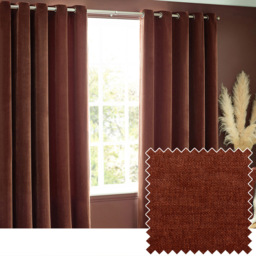 Yard Nutmeg Heavy Chenille Velvet Eyelet Curtain 229 x 137cm - Size: W 137 x D 229cm - Cream - Yard Living - Wilko - thumbnail 3