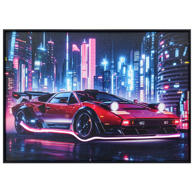Sports Car Neon LED Canvas - Wilko - image 1