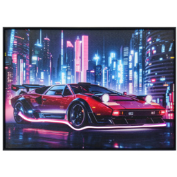 Sports Car Neon LED Canvas - Wilko