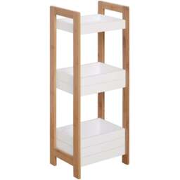 Portland 3 Shelf White Bathroom Storage Unit - Size: 27.5 x 20.8 x 74cm - Wilko