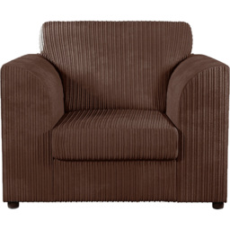 Luxor Single Seater Chocolate Jumbo Cord Armchair - Brown - Wilko - thumbnail 3