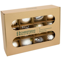 The Christmas Workshop Gold Shatterproof Bauble 12 Pack - Wilko - thumbnail 4